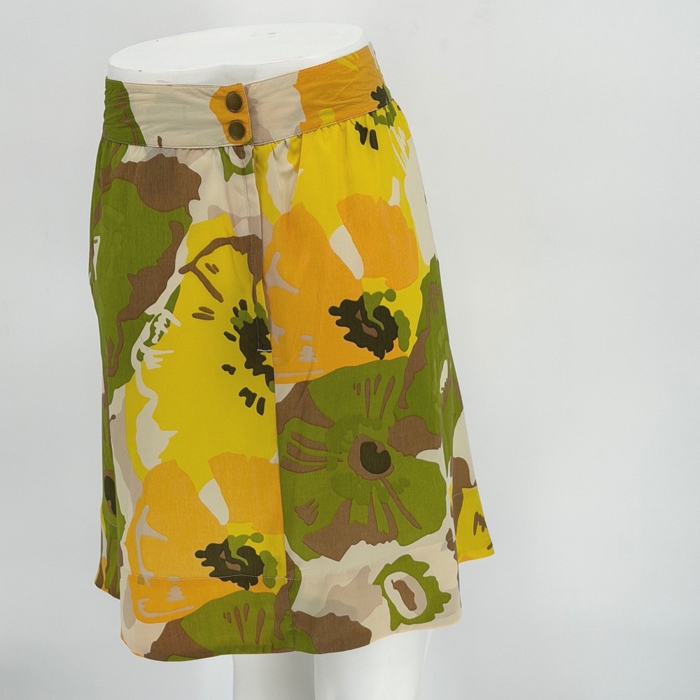 New York & Co Yellow Floral A Line Mini Skirt 12 Resortwear Vacation Chic 100-61 - Picture 7 of 14